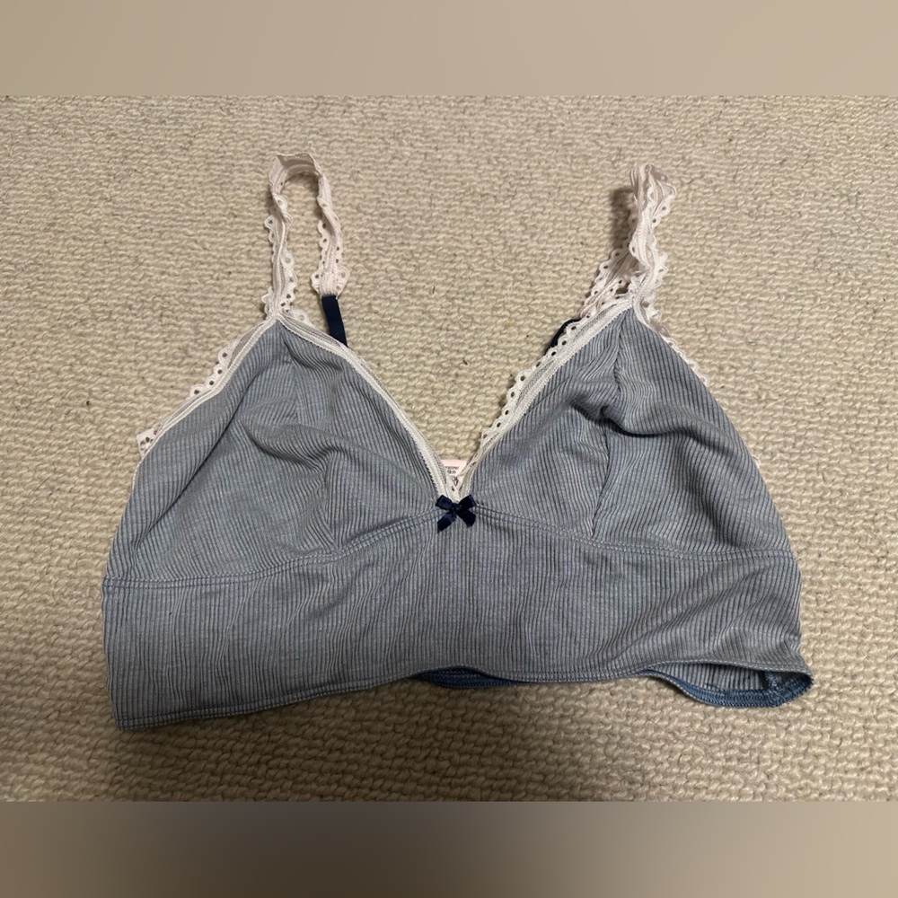 Blue with lace bralette